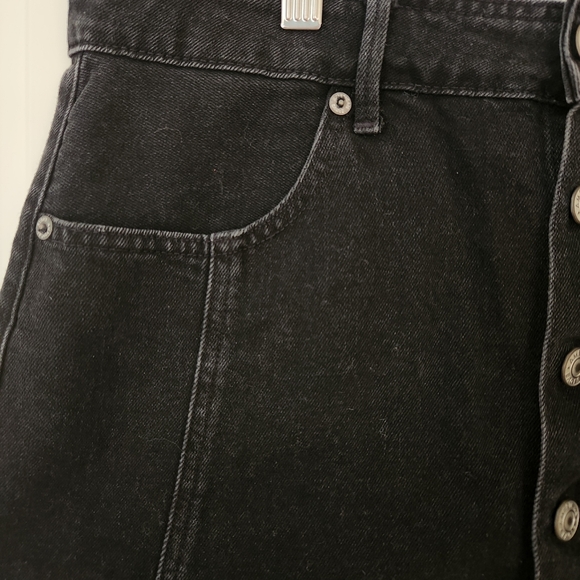 American Eagle Outfitters Black Denim Jean Skirt Mini Hi- Rise A-line Preppy 14 - Picture 7 of 15